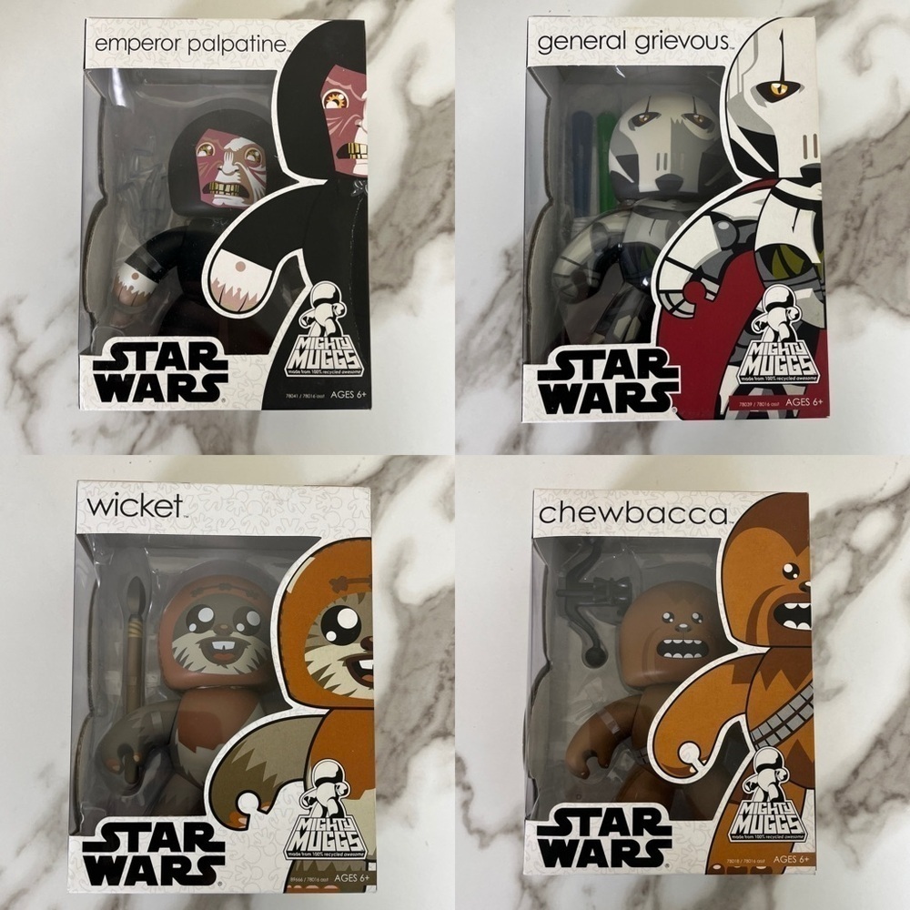 Mighty Muggs Star Wars Wicket Emperor Palpatine Chewbacca General Grievous Lot - Picture 1 of 15